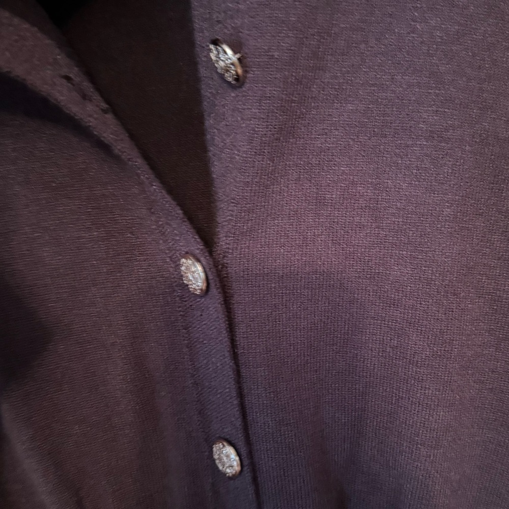 Commense NWT brown midi dress with gold buttons, body con knit sweater ribbed - Picture 6 of 6
